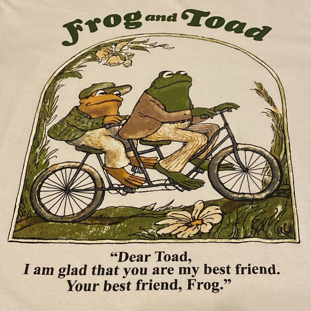 Frog and Toad Together Shirt Tee Arnold Lobel T-Shirt Mens Large Outdoors Bike
